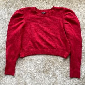 Wild Fable- Balloon sleeve, Soft, Cropped, Red, Crew Neck Sweater. Size XL